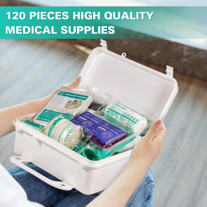 General Medi 120 Pieces Hardcase First Aid Kit with Instant Cold Pack and Emergency Blanket for Home, Office, Travel, and Outdoor Use - Image 4