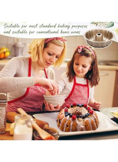 YOUGE 1 Pack Granite Cake Mould 24 cm / 9.5 Inch Non Stick Fluted Tube Cake Pans for Baking Heavy Duty Carbon Steel Tube Pan Baking Mold for Baking, Brownie (Gold)  - Image 4