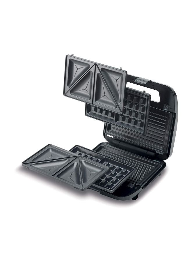 KENWOOD 3-In-1 Sandwich Maker (Open box) 750 W SMM02.000SI Silver/Black - Image 2