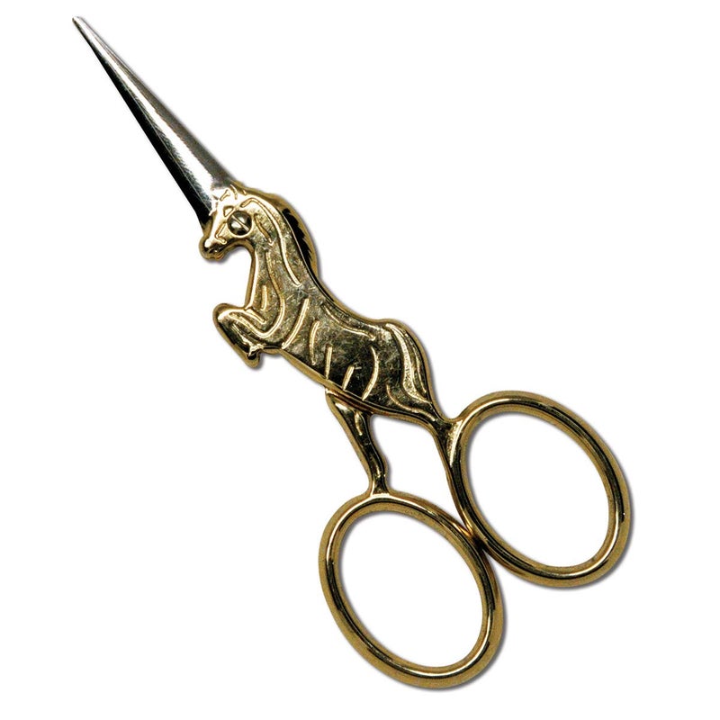 Sullivans 4-inch Unicorn Embroidery Scissors, Gold - Image 1