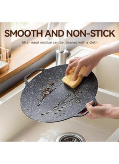 Generic Round BBQ Grill 36cm Plate Barbecue Grill Non-Stick Round Frying Pan for Induction Gas Hob  - Image 4