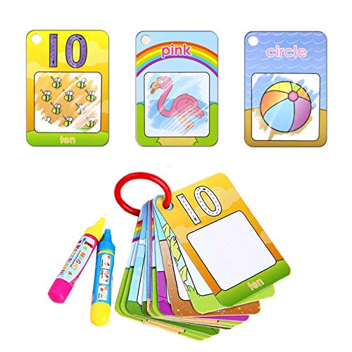 Coolplay Water Coloring Cards Learning Number Shape Color Toddler Girl Toy Water Paint Cards Airplane Activities for Kids Toy - Image 1