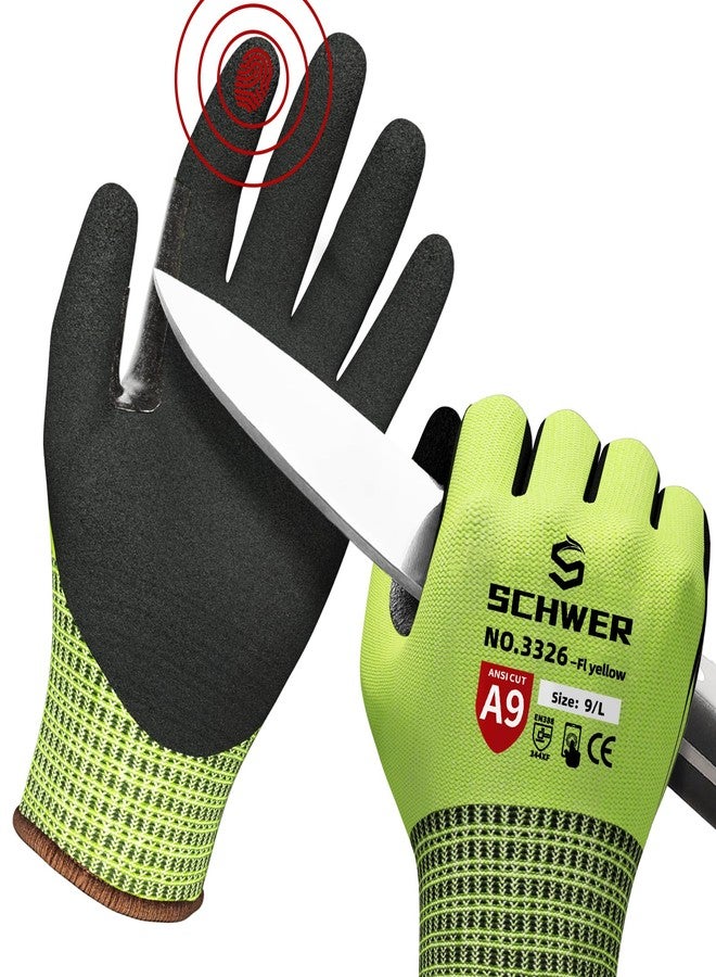 Schwer قفازات العمل Schwer ProGuard PR3326 المقاومة للقطع بأعلى مستوى، مصممة لحماية فائقة، حاصلة على تصنيف ANSI A9 للقطع، مزودة بإبهام مقوى، مانعة للانزلاق، تسمح بمرور الهواء، باردة، متينة، متوافقة مع شاشات اللمس، لون أصفر، زوج واحد (مقاس XL) - Image 1