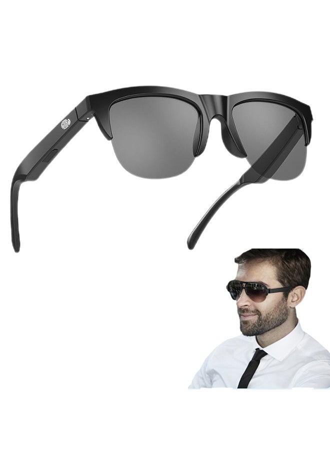 TWS Smart Uv-Proof Bluetooth Glasses With True Wireless Audio And Bone Conduction Technology, Bluetooth Sunglasses With Speakers, Fingerprint Touch, Smart Wireless Bluetooth Audio Glasses For Men And Women  - Image 1