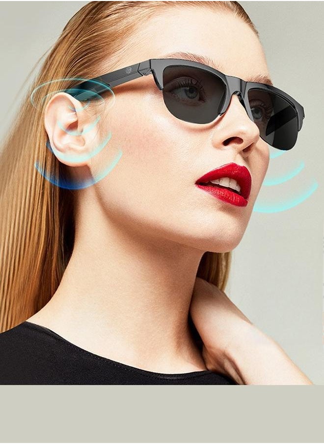 TWS Smart Uv-Proof Bluetooth Glasses With True Wireless Audio And Bone Conduction Technology, Bluetooth Sunglasses With Speakers, Fingerprint Touch, Smart Wireless Bluetooth Audio Glasses For Men And Women  - Image 4