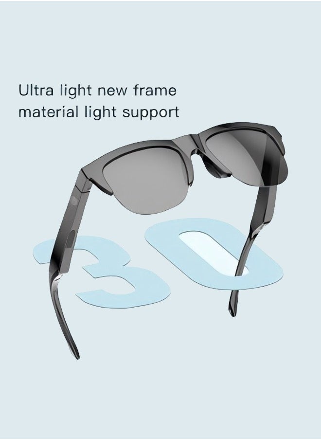 Smart Uv-Proof Bluetooth Glasses With True Wireless Audio And Bone Conduction Technology, Bluetooth Sunglasses With Speakers, Fingerprint Touch, Smart Wireless Bluetooth Audio Glasses For Men And Women