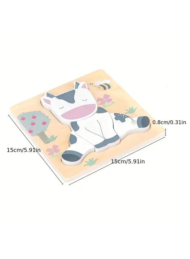 Educational Wooden Animal Puzzles For Kids Model A Farm Animals 4 Patterns - Image 3