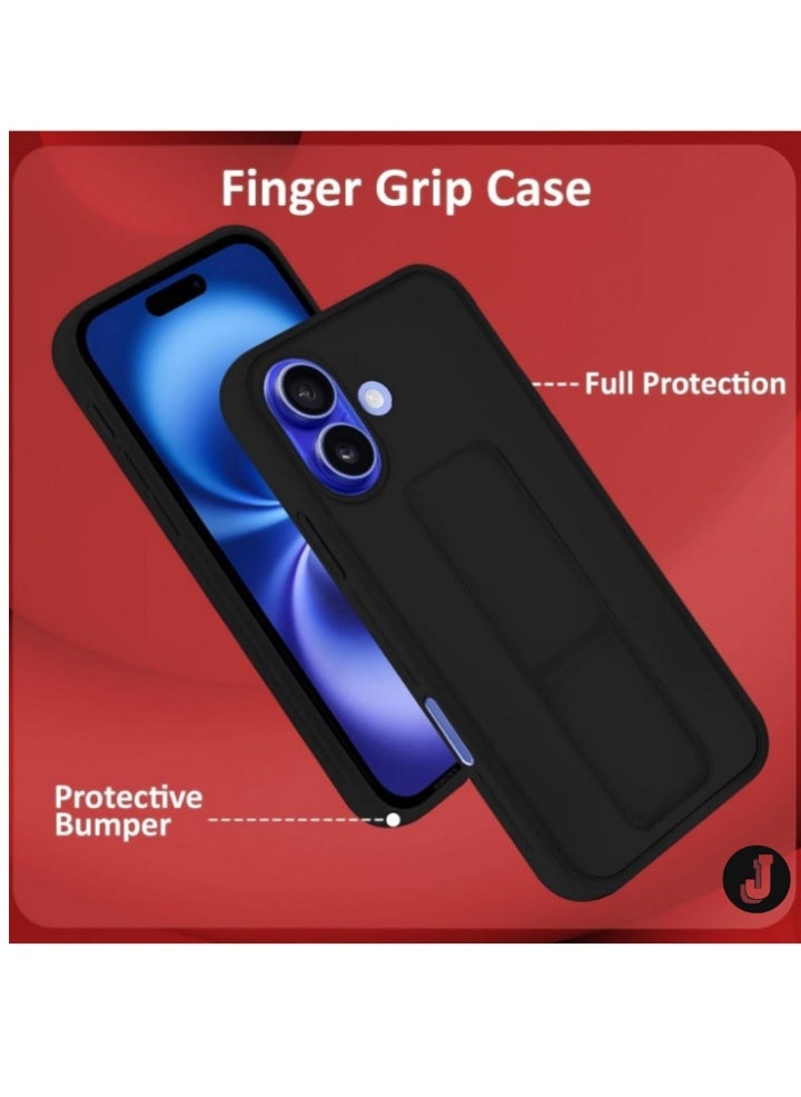 JAJEEK iPhone 16 Plus Black Magnetic Car Mount Case – Premium Silicone with Multi-Stand Kickstand & Hand Strap - Image 3