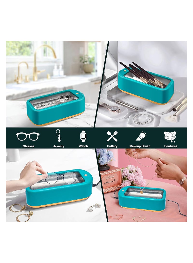 Excefore Ultrasonic Jewelry Cleaner Machine, 48KHz 640ML (22OZ) Professional Ultrasonic Cleaner with 2 Timer Mode Ideal for Cleaning Jewelry, Glasses, Watch, Denture–Includes Adaptor, Tweezer, Non-Slip Pad - Image 4