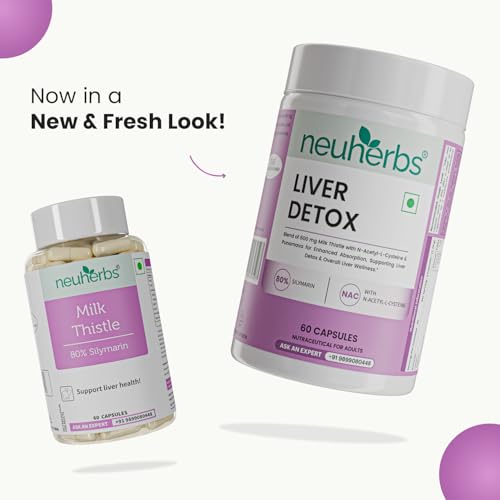 Neuherbs Liver Detox Capsules with Milk Thistle, NAC & Silymarin | Supports Liver Health, Liver Detox & Cleansing | Liver Support Supplement for Men & Women | 60 Capsules (Pack of 2) - Image 2