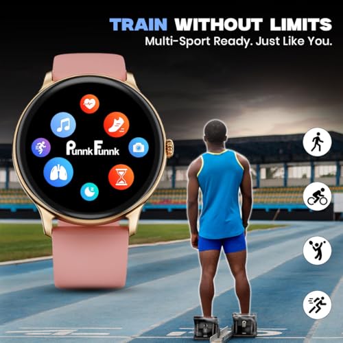 PunnkFunnk Glavito Round Dial Smartwatch with 1.49" AMOLED Display, Bluetooth Calling, Functional Crown Control, 100+ Sports Modes, IP67, Health Tracking, 100+ Watch Faces for Men & Women (Pink) - Image 5