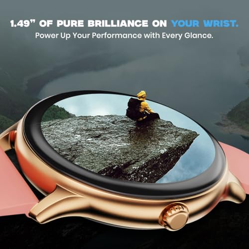 PunnkFunnk Glavito Round Dial Smartwatch with 1.49" AMOLED Display, Bluetooth Calling, Functional Crown Control, 100+ Sports Modes, IP67, Health Tracking, 100+ Watch Faces for Men & Women (Pink) - Image 2