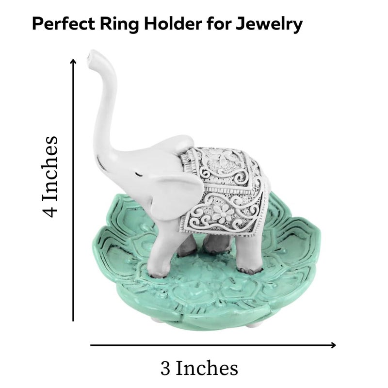 Evelots Ring Holder-Good Luck Elephant-Jewelry Bowl/Stand-Earring/Necklaces - Image 2