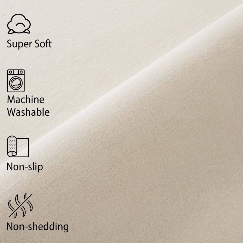 Softlife سجادة غرفة النوم القابلة للغسل Softlife 4x6 بيضاء كريمية لسجاد غرفة المعيشة سجادة ناعمة رقيقة بجانب السرير سجادة داخلية غير قابلة للانزلاق للأطفال ديكور المنزل الجمالي سكن الطلاب حضانة - Image 4