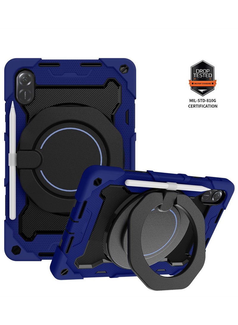 VKL Kids case Compatible with Honro Pad X9 11.5 Inch 2023,Heavy Duty Shockproof Cover with Screen Protector & Rotating Stand & Pencil Holder For Honor Pad X9 (Navy Blue) - Image 1