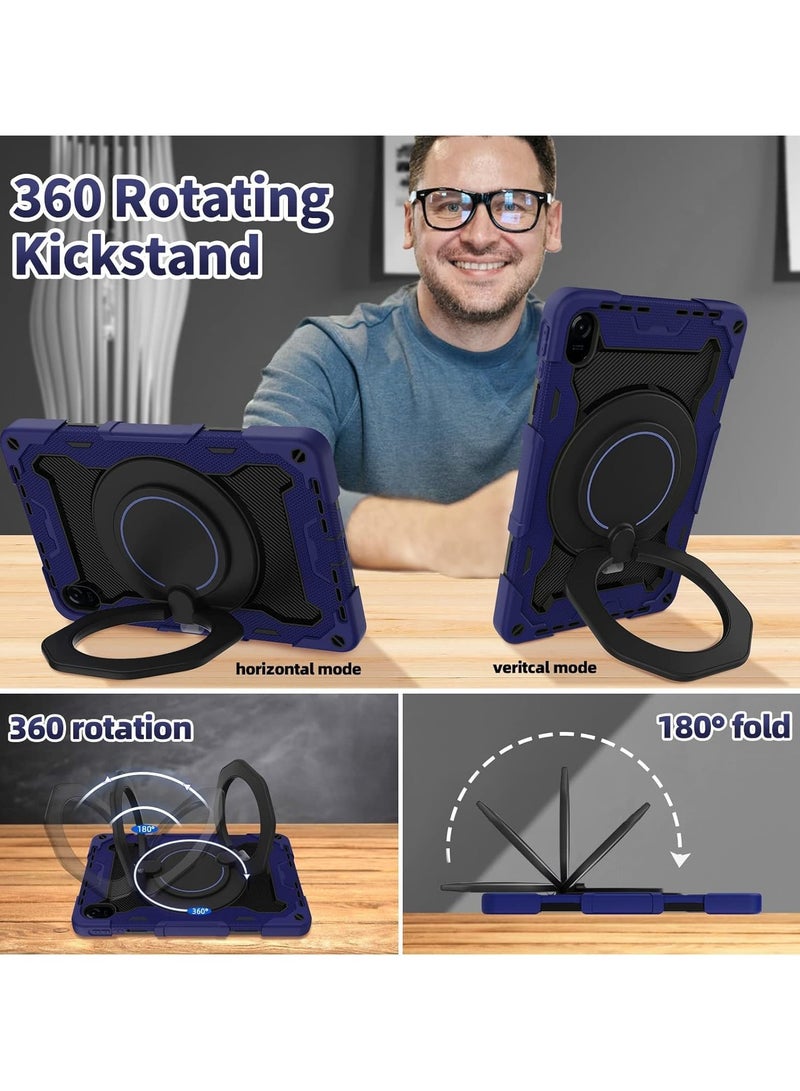 VKL Kids case Compatible with Honro Pad X9 11.5 Inch 2023,Heavy Duty Shockproof Cover with Screen Protector & Rotating Stand & Pencil Holder For Honor Pad X9 (Navy Blue) - Image 5