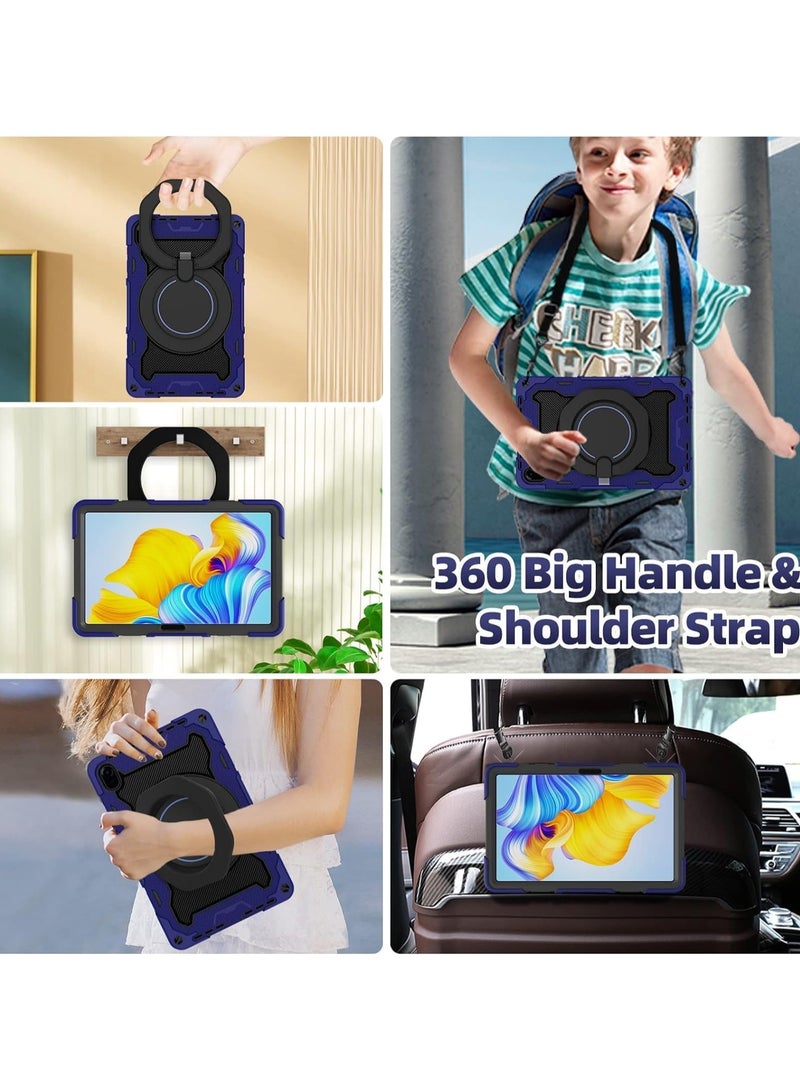 VKL Kids case Compatible with Honro Pad X9 11.5 Inch 2023,Heavy Duty Shockproof Cover with Screen Protector & Rotating Stand & Pencil Holder For Honor Pad X9 (Navy Blue) - Image 3