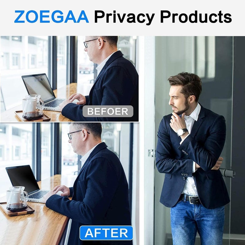 ZOEGAA 14 Inch Laptop Privacy Screen Filter, for 16:10 Widescreen Monitors -Dell HP Acer Samsung Lenovo ASUS Toshiba, Removable Privacy Screen Anti-Peeping, Anti Blue Light Blocking and Anti Glare - Image 5
