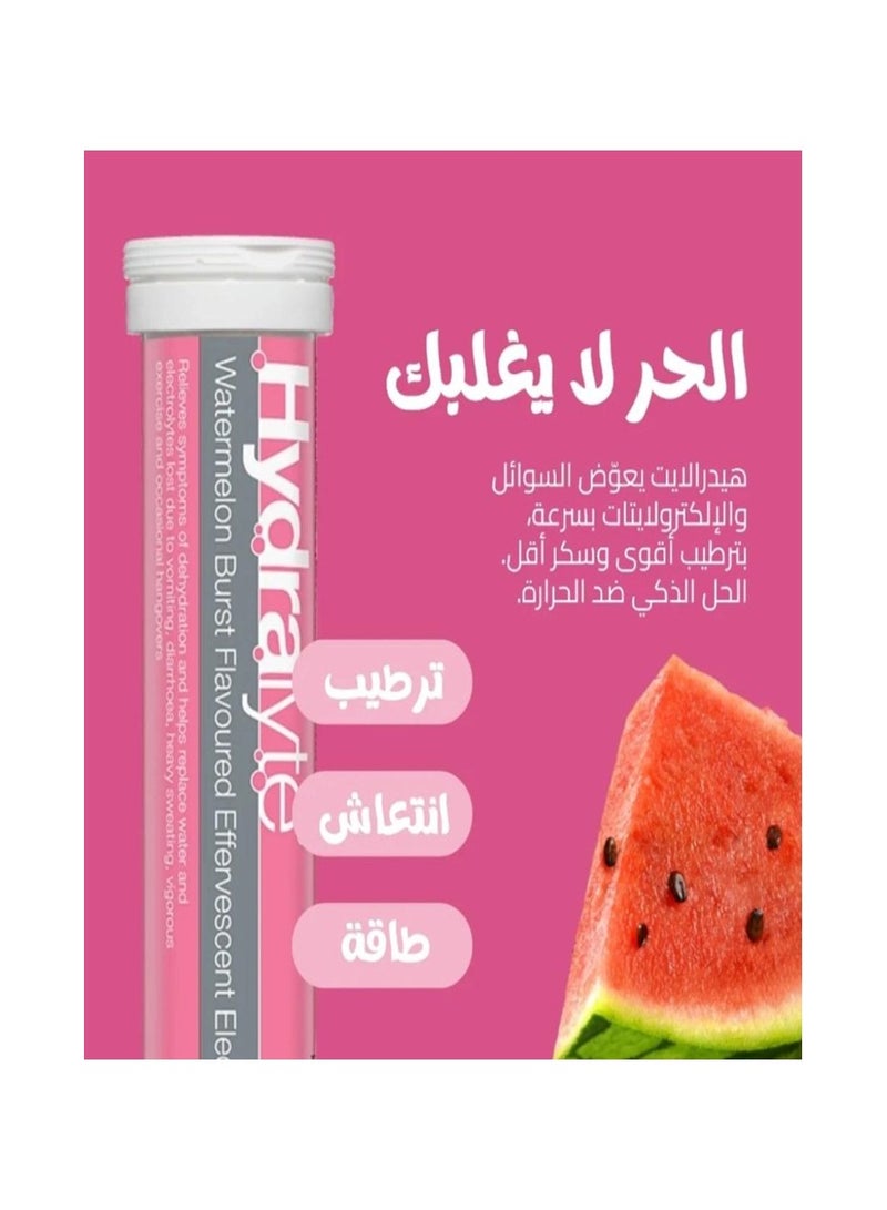 Hydralyte Effervescent Watermelon Burst Flavoured Electrolyte 20 Tablets - Image 3