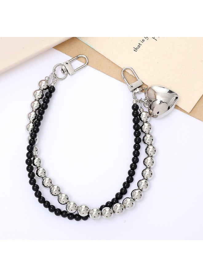 NIBEMINENT Phone Charm/ Chain Strap for Women Girls, Pearl Stringing Cell Phone Case Lanyard Wrist Strap