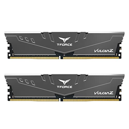 TEAMGROUP T-Force Vulcan Z DDR4 32GB Kit (2x16GB) 3200MHz (PC4-25600) CL16 Desktop Memory Module Ram (Gray) - TLZGD432G3200HC16FDC01 - Image 1
