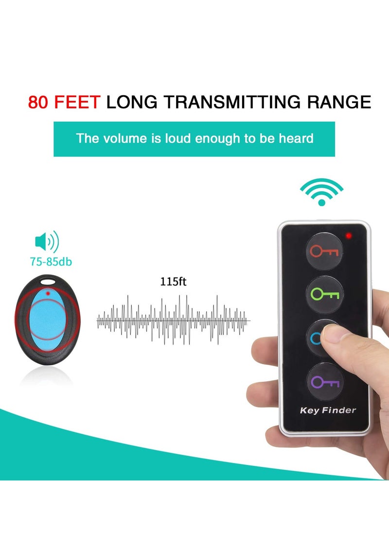 Generic - Key Finder, Reyke 85dB+ RF Item Locator Tags with 40m. Working Range, Wireless Remote Finder Key Finder Locator for Finding Wallet Key Phone Glasses Pet Tracker, 1 RF Transmitter & 4 Receivers - Image 1