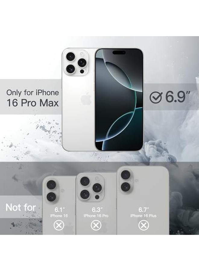 جي تيك جراب لهاتف iPhone 16 Pro Max مقاس 6.9 بوصة، غطاء ممتص للصدمات بلون سادة غير لامع مصنوع من مادة TPU ومضاد للخدش وظهر شفاف باللون الأبيض - Image 2