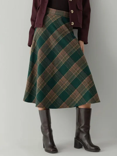 HICCUP Maxi A-Line Skirt with Zipper Closure