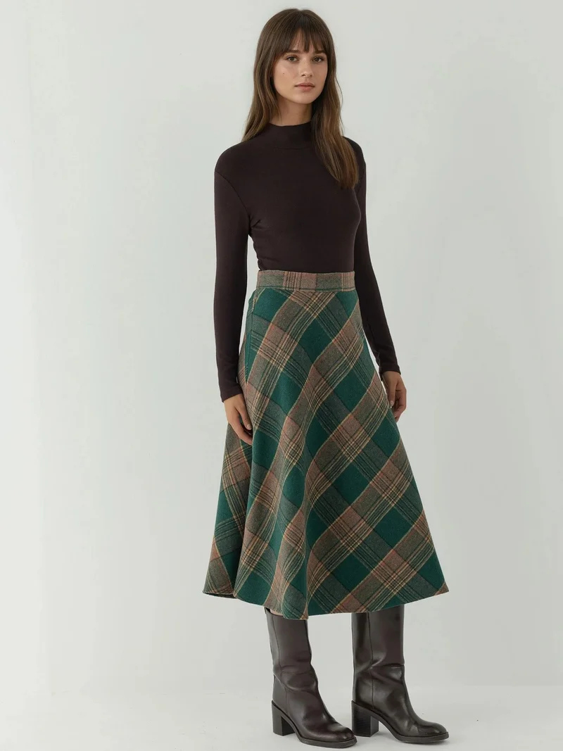 زوبعة تنورة ماكسي بتصميم - مع سحاب