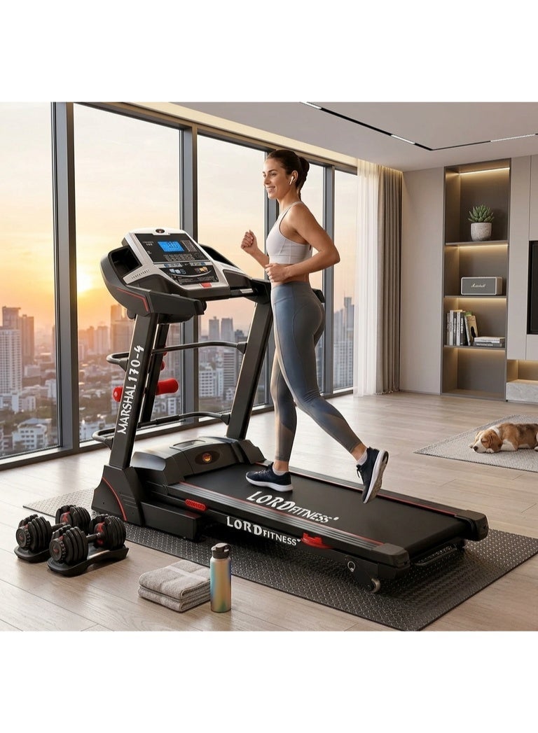 Marshal Fitness PKT-170-4 LCD Display Low Noise 3.5 HP DC Motor Manual Incline Foldable Treadmill With Massager For Home Use - Image 5