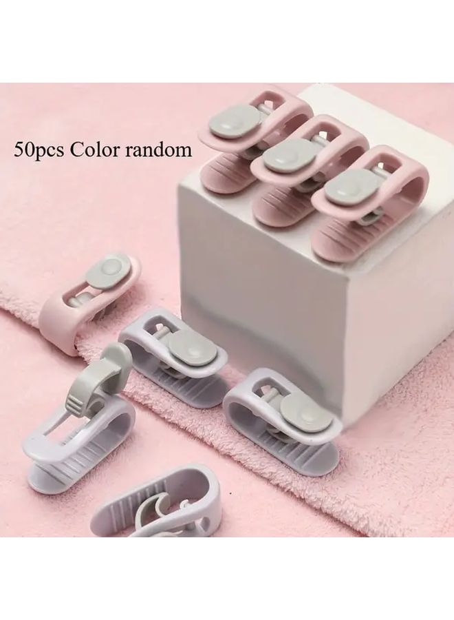 50pcs Reusable Detachable Quilt Fixer Color Random ABS Material Partial Cleaning Care For Home Bedroom Bedding Safety - Image 1