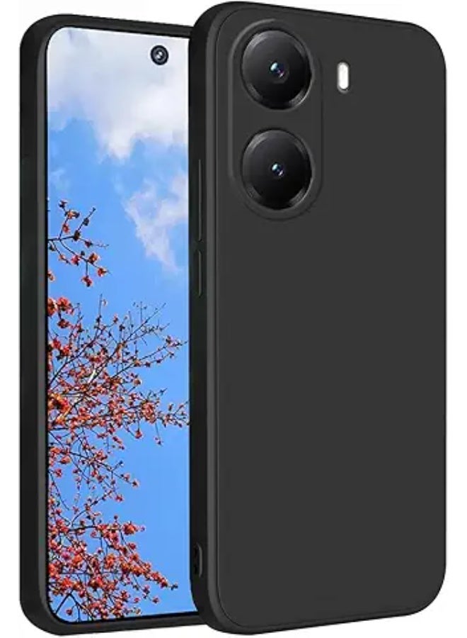 غطاء واقي لهاتف Xiaomi Poco X7 Pro، غلاف خلفي ناعم رفيع من TPU، غلاف سيليكون مرن متوافق مع Xiaomi Poco X7 Pro - أسود