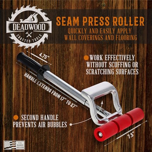 Deadwood Crafted Tools أسطوانة ضغط اللحامات الثقيلة من DCT، قابلة للتمديد من 17 بوصة إلى 27 بوصة – للأرضيات اللامينية، الفينيل، السجاد، البلاط، الأرضيات اللينوليم - Image 2