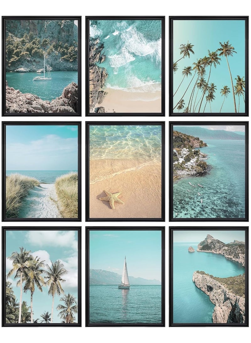 Today Idea Coastal Wall Art Set of- 9 pcs | Tropical Beach Posters & Palm Tree Prints, Ocean Summer Artwork for Bedroom, Living Room, Dressing Room & Office Decor 8x10 inch Unframed - Image 1