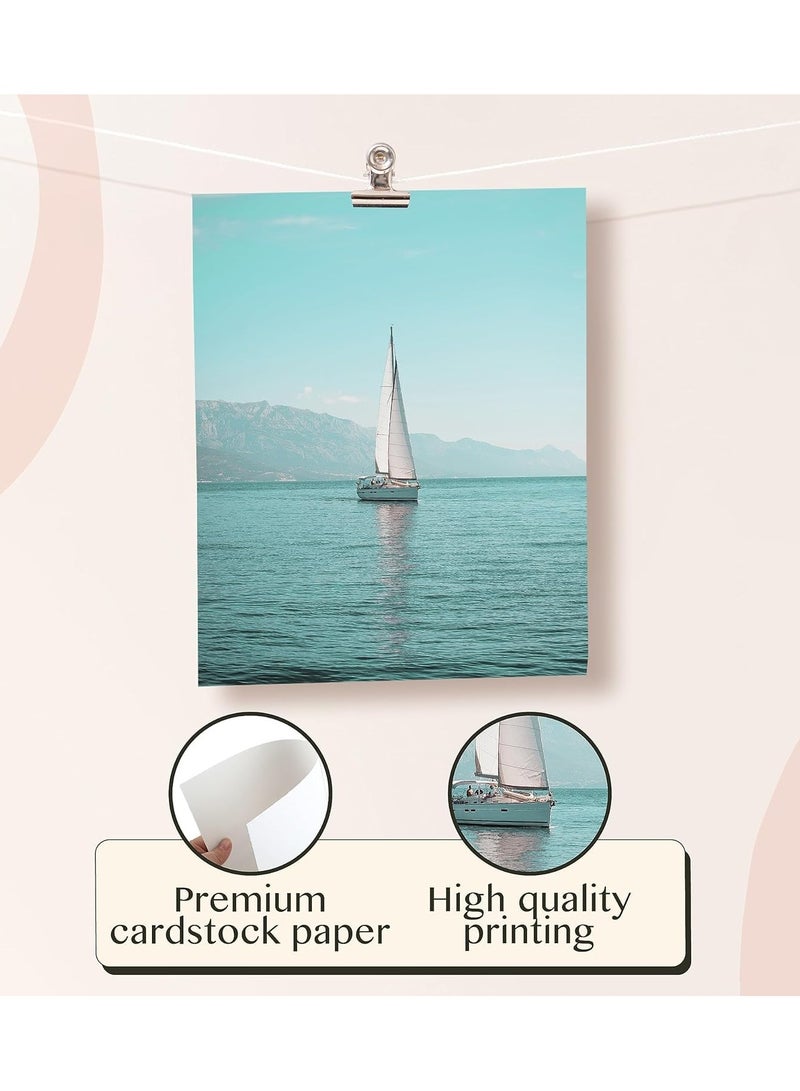 Today Idea Coastal Wall Art Set of- 9 pcs | Tropical Beach Posters & Palm Tree Prints, Ocean Summer Artwork for Bedroom, Living Room, Dressing Room & Office Decor 8x10 inch Unframed - Image 3