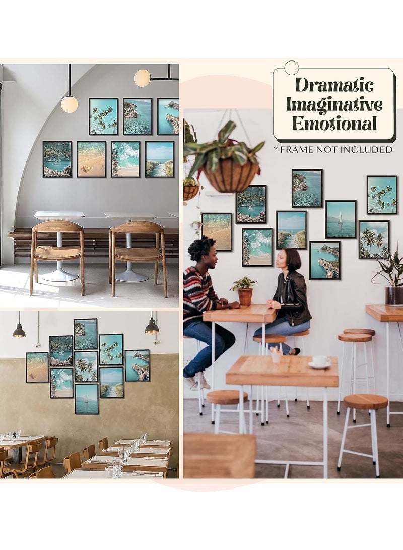 Today Idea Coastal Wall Art Set of- 9 pcs | Tropical Beach Posters & Palm Tree Prints, Ocean Summer Artwork for Bedroom, Living Room, Dressing Room & Office Decor 8x10 inch Unframed - Image 4