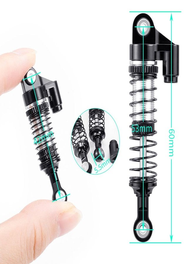 MOHERO 4Pcs 53mm Shocks - Aluminum RC Threaded Tele Absorber Damper for 1/18 RC Rock Crawler Ascent-18 Upgrades Parts (Black) - Image 3