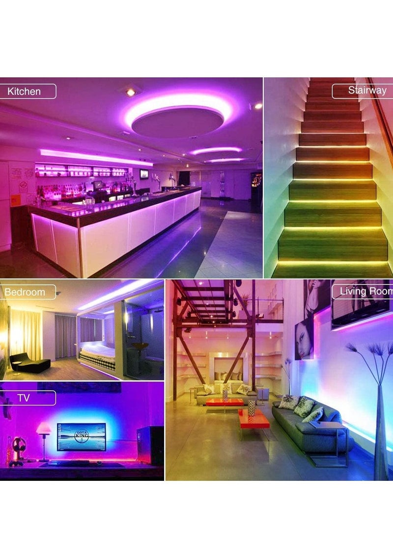 LED Light Strip Smart Bluetooth 5M String Lighting 5050 SMD Decoration for Bedroom Kitchen Mirror Hotel (Multi-Color) - Image 2