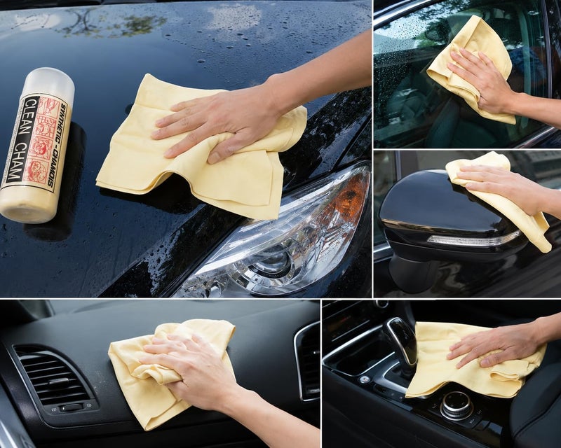 Genrics Synthetic Chamois Drying Cloth for Car Cleaning | Super Absorbent Reusable Drying Towel, Cleaning Cloth for Car Wash, Glass, Mirrors, Windows, Kitchen, Bathroom, Home & Office Cleaning, Wet & Dry Use - Image 4
