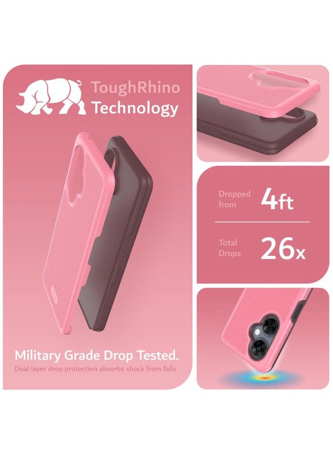 TUDIA DualShield Grip Designed for OnePlus Nord CE 3 Lite 5G Cover (2023), [MergeGrip] Dual Layer Shockproof Slim Military Grade Non-Slip Tough Heavy Duty Protective Phone Case Cover - Smokey Pink - Image 3