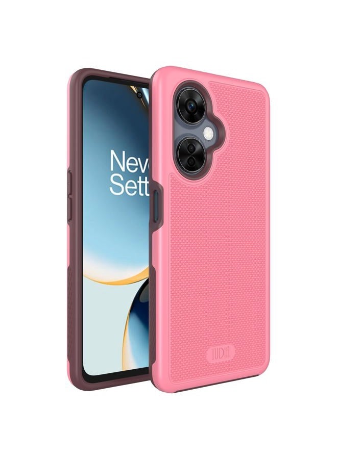 TUDIA DualShield Grip Designed for OnePlus Nord CE 3 Lite 5G Cover (2023), [MergeGrip] Dual Layer Shockproof Slim Military Grade Non-Slip Tough Heavy Duty Protective Phone Case Cover - Smokey Pink - Image 1