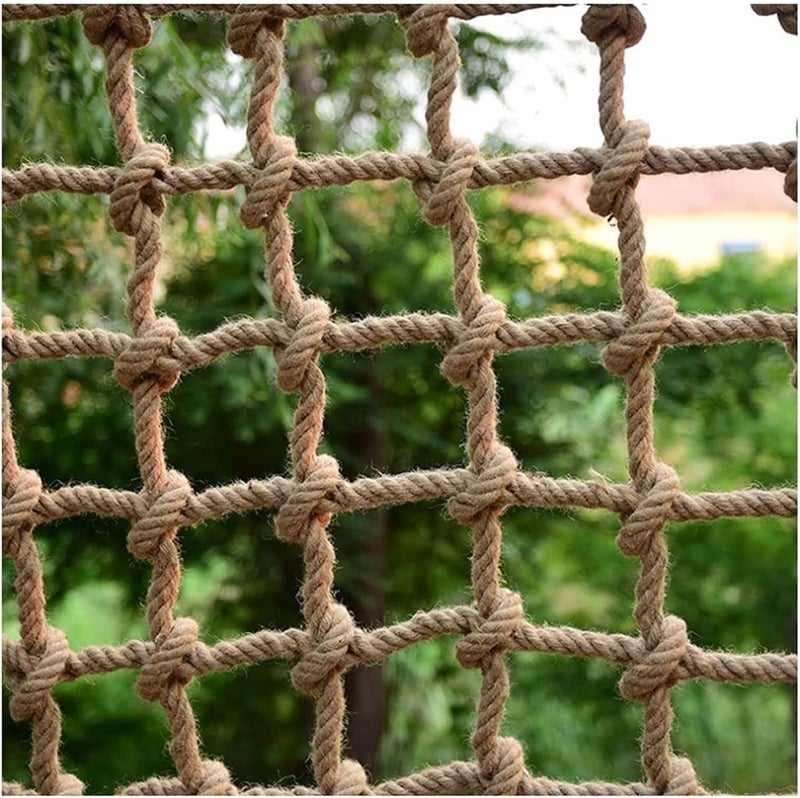 Hemp Rope Net Kids Climbing Safety Netting Balcony Stairs Fence Garden Playground Protection and Decor Net 1㎡ Climbing Safety net(4mm/8cm) - Image 1