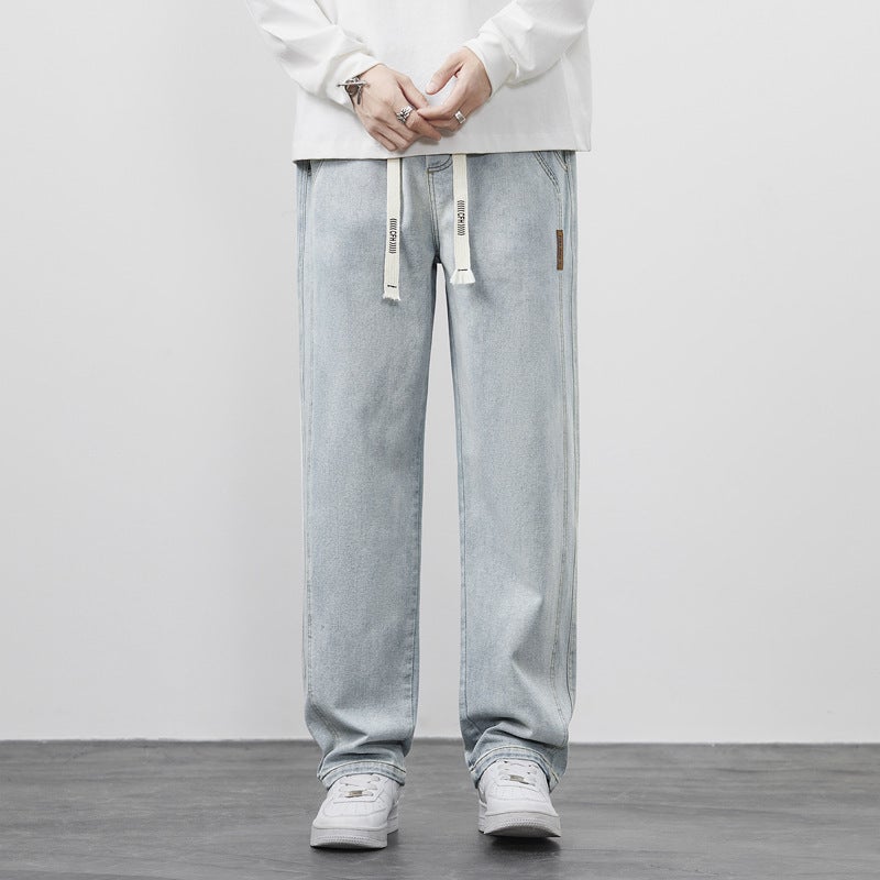 Jeans Men'S 2024 Spring New Fashion Brand American High Street Loose Straight Casual Wide Leg Long Pants For Boys - Image 5