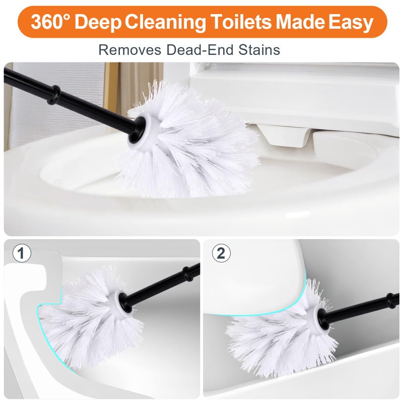 ZQQLITE Toilet Brush Holder Set for Bathroom Super Cute Dog Base Solidly Toilet Bowl Brush and Holder Flexible and Durable Style Stylish Toilet Cleaner Brush Saving Storage Space Toilet Brushes for Bathroom - Image 3