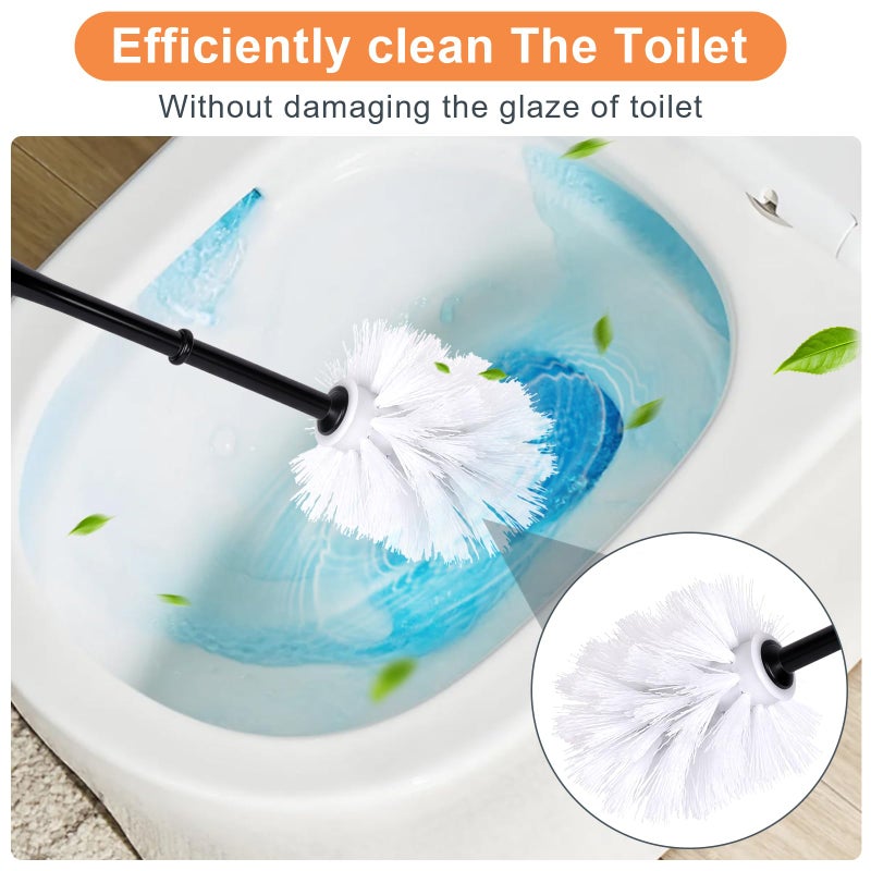 ZQQLITE Toilet Brush Holder Set for Bathroom Super Cute Dog Base Solidly Toilet Bowl Brush and Holder Flexible and Durable Style Stylish Toilet Cleaner Brush Saving Storage Space Toilet Brushes for Bathroom - Image 4