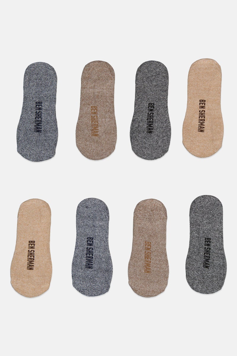 Ben Sherman Men 8 Pairs Brand Logo No Show Cut Outdoor Socks, Multicolor  - Image 2