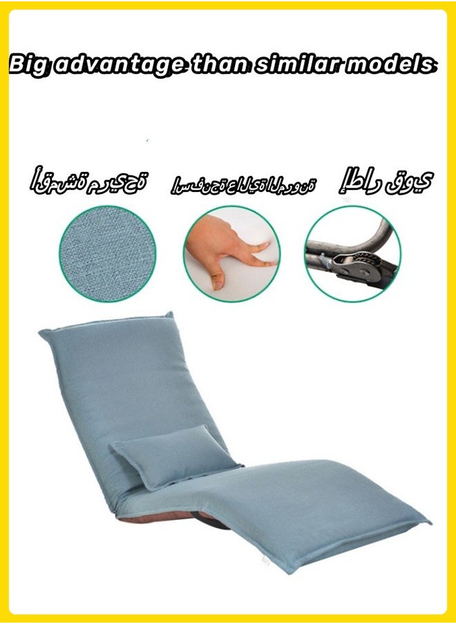 Generic - Foldable Floor Lazy Sofa with Pillow, Indoor Chaise Lounge with 5 Adjustable Positions, Adjustable Back Support & Footrest, Video Gaming Chair for Home, Office, Reading, Watching (Coffee) - Image 1