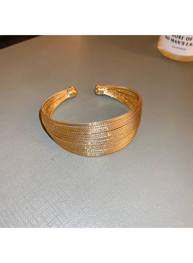 NIBEMINENT Genuine Gold Electroplated Zircon Titanium Steel Bracelet Women's Fashion Simple High Sense Niche Temperament All-match 