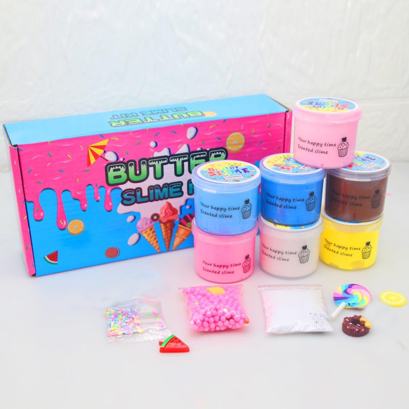 ZONEWAY 7 Pack Cake Butter Slime Kits, Soft and Non-Sticky Slime Kit Party Favors for Girls and Boys - Image 3