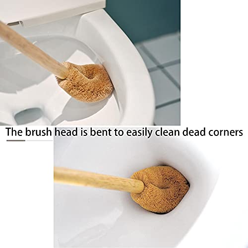 BIEAEIA Toilet Brush, Natural Coconut Fibre Brush Head and Rubber Wood Handle, Great for Bathroom - Image 4